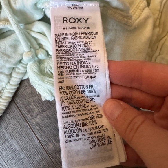 Roxy Boho Embroidered Mint Cropped Top- Medium - Picture 6 of 6